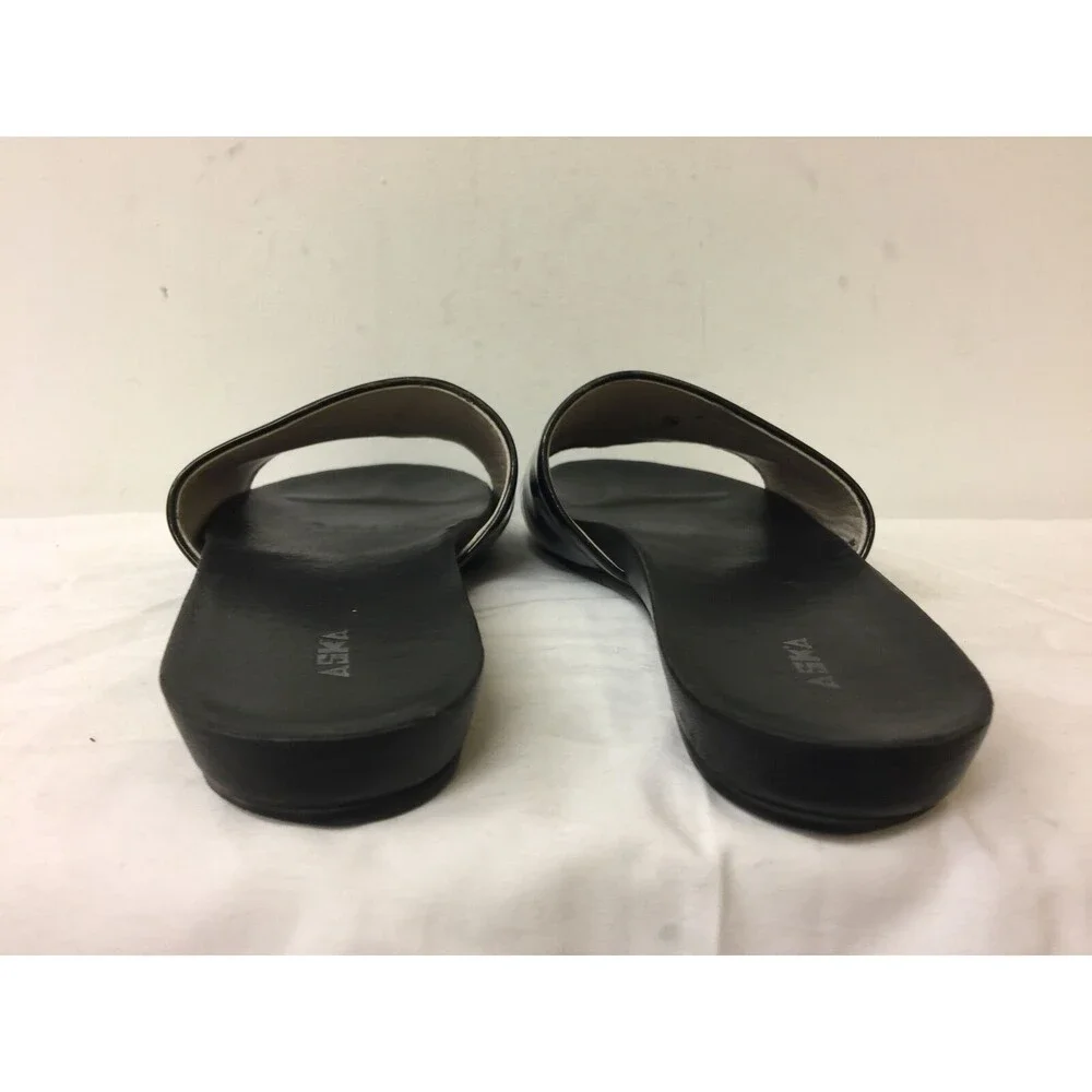 ASKA  Women Black flat sides sandals  size EUR 38